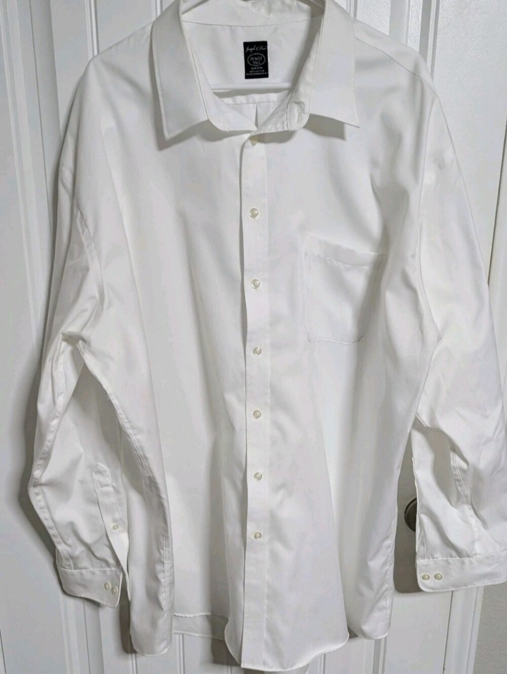 Joseph & Feiss Non Iron Dress Shirt Men's Size 20 36/37 TALL White Long Sleeve